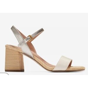 Cole Haan Josie Sandals Ivory Soft Gold Metallic Leather Women's 6.5B W30454 NIB